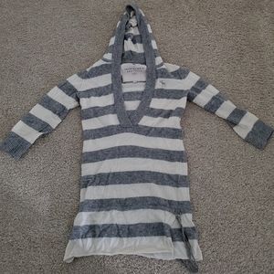 Vintage Abercrombie & Fitch Striped 3/4‎ Wool Sweater with String Tie (S)